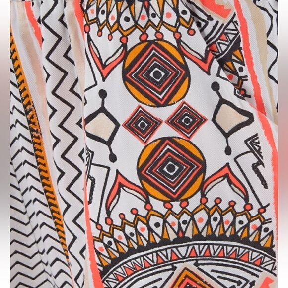 MINKPINK Space Cowboy Neon Orange Multi Color Pull On Short - Picture 8 of 10